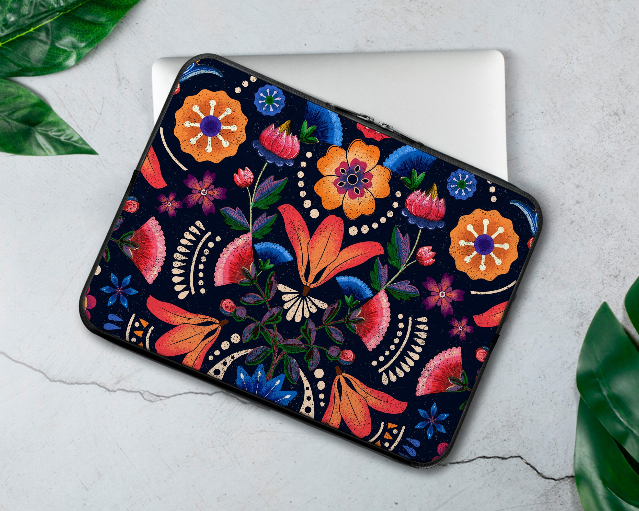 Flowers Laptop Sleeve Abstract Laptop Sleeve Floral Laptop Etsy UK