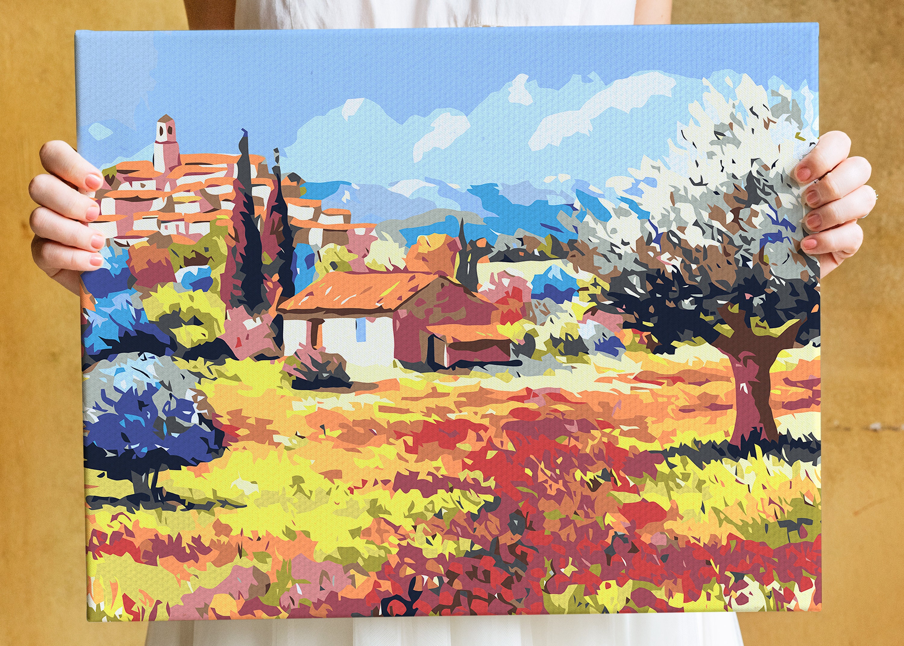 Countryside Paint by Number Landscape Paint by Numbers House Etsy UK