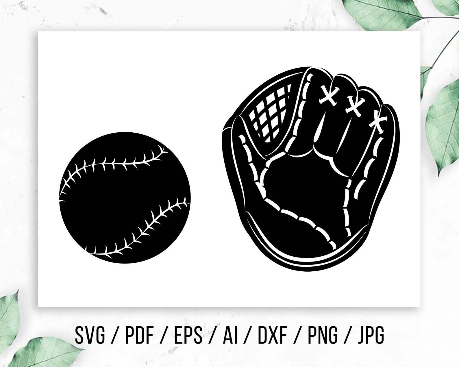 Baseball SVG Cut Files Baseball Glove Svg Clipart Ball Svg Cutting Files Sport VG Cut File Eps