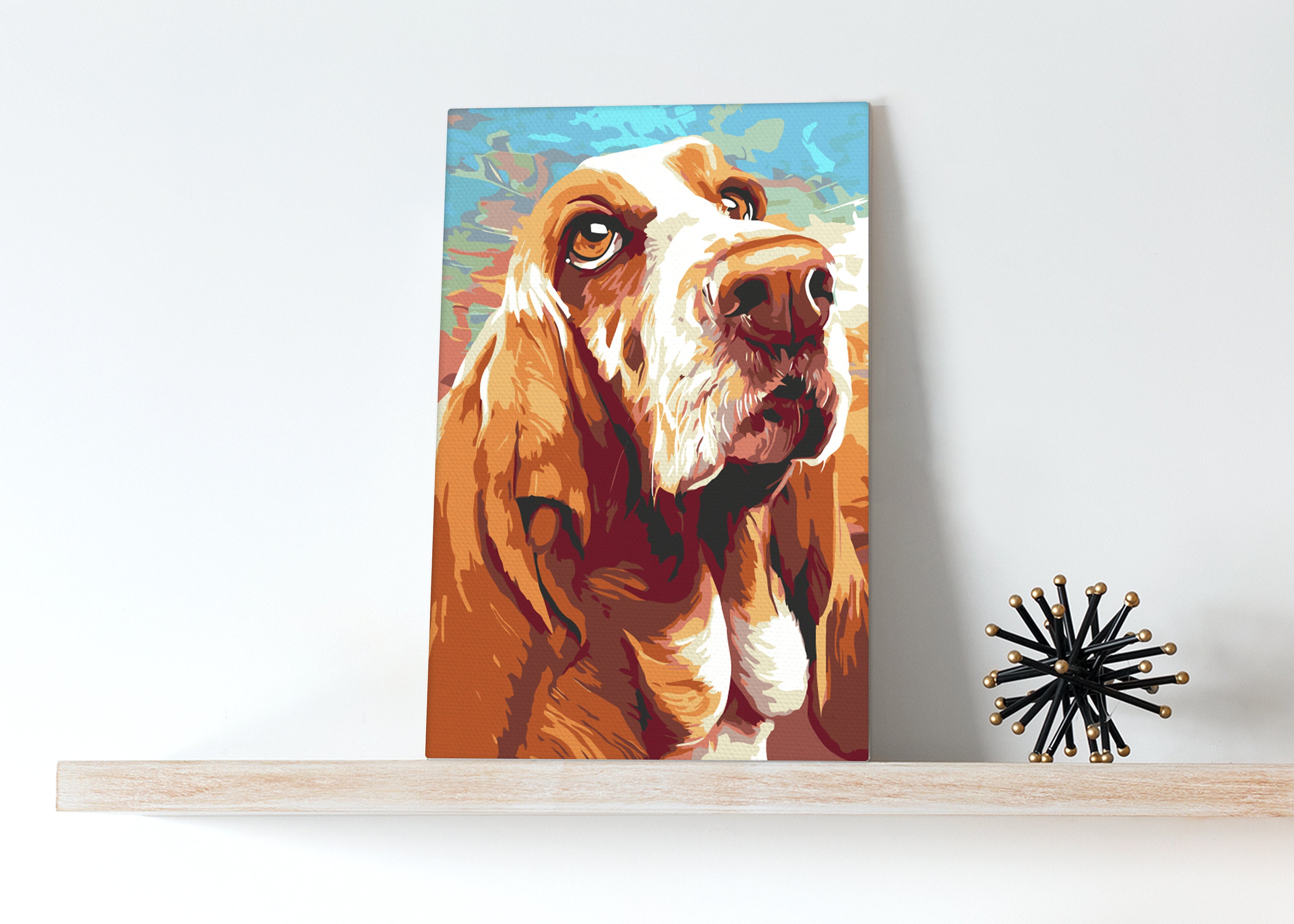 Basset Hound Paint by Numbers Dog Canvas Painting by Numbers Painting ...