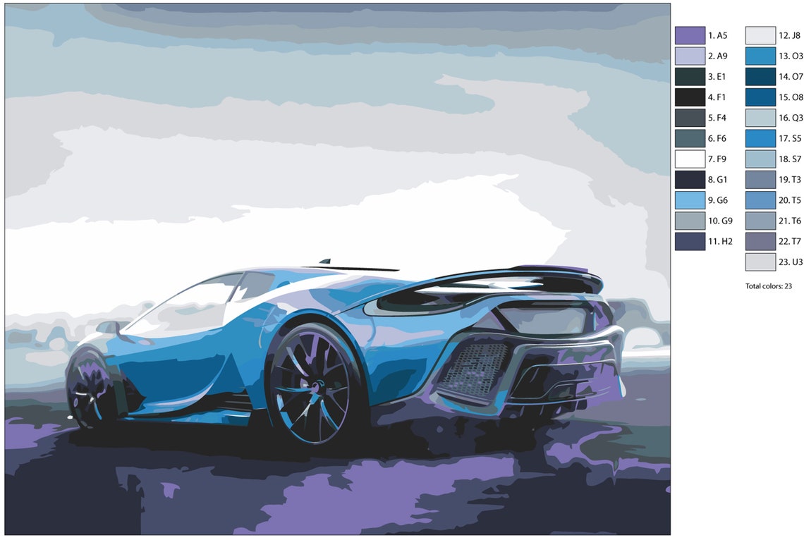 Sport Car DIY Set Painting by Numbers Art Design Wall Decor Etsy