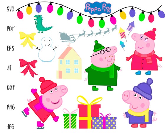 Download Peppa Pig Svg Peppa Pig Family Svg Clipart Christmas Peppa Svg Etsy