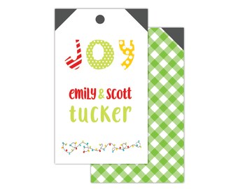 Christmas Tag ~ Joy ~ Gift Tag ~ Personalized ~ Calling Card ~ Enclosure Card ~ Family ~ Gift