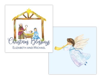 Christmas Tag ~ Nativity ~ Personalized ~ Calling Card ~ Enclosure Card ~ Family ~ Gift