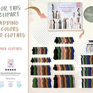 ADDITIONAL- eine Reihe von speziellen Kleidung Farben ADD ON - (die muslimische Umrah Clip Art Bundle-Familie: Frauen, Männer, Mädchen, Jungen) kommerzielle Nutzung.
