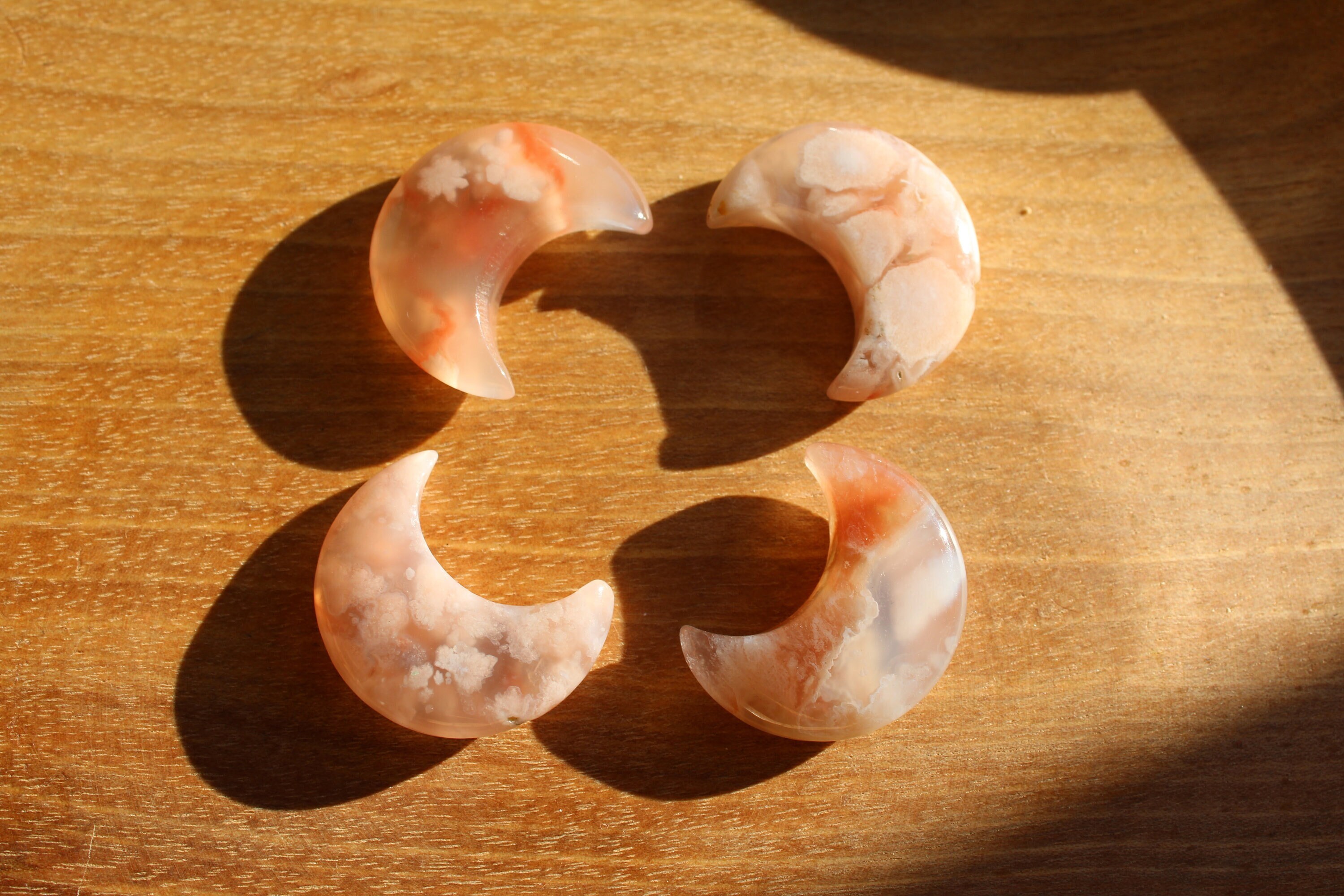 Mini Lune Agate Fleur de Cerisier Qualité Extra - Joie & Se Révéler