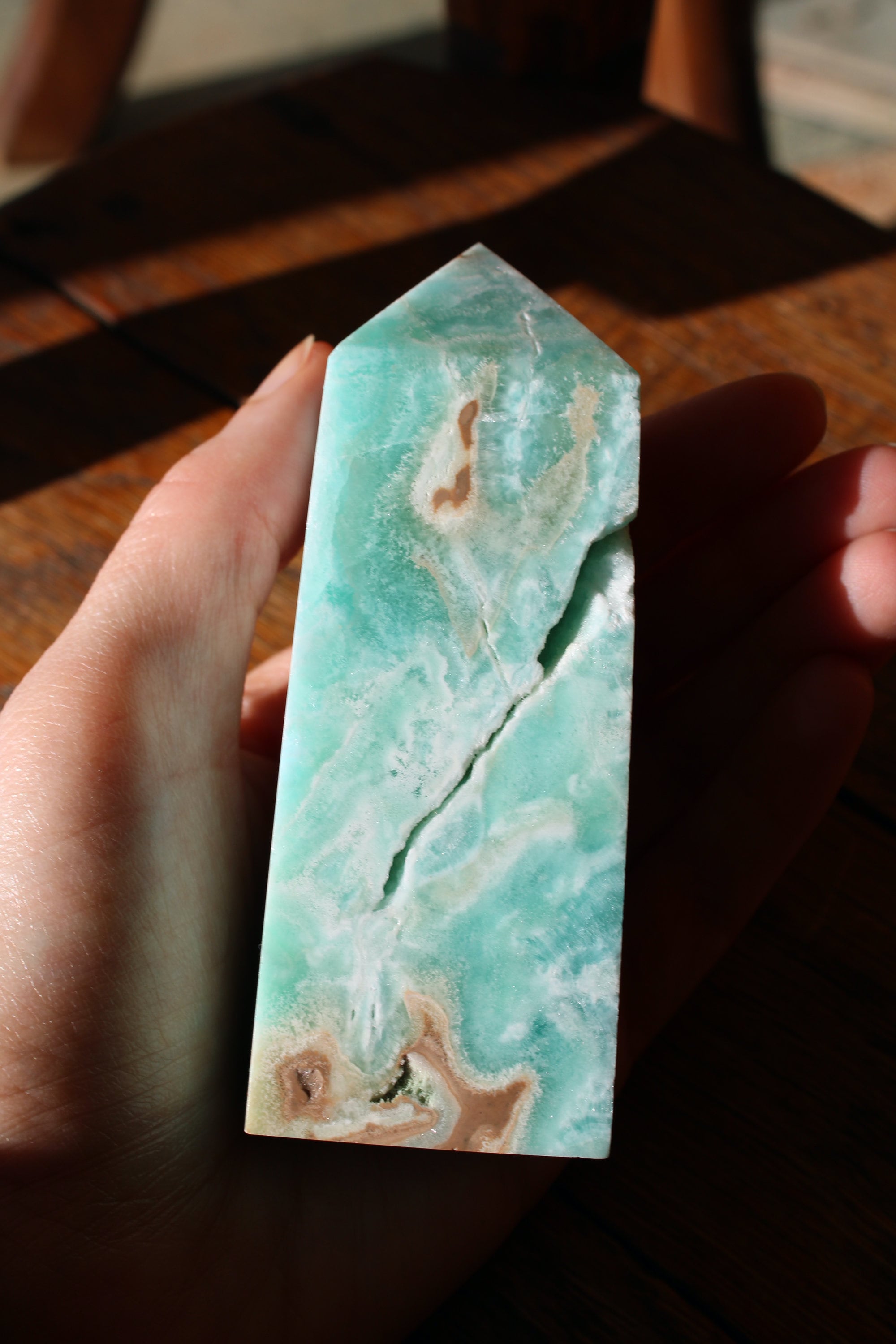 Tour Aragonite Bleue - Apaiser & Guérir