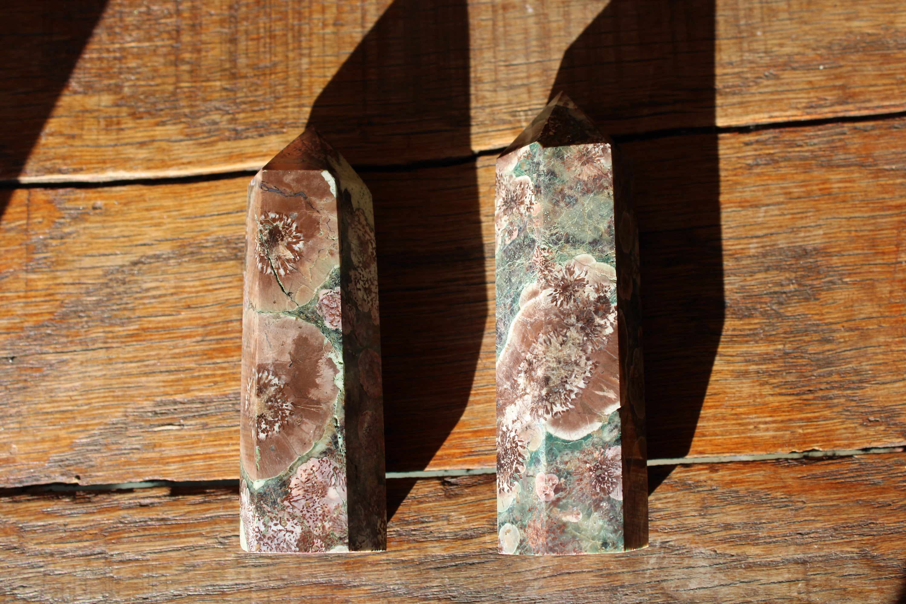 Rare Pointe Fleurs de Rhyolite et Jaspe Vert - Réussite &