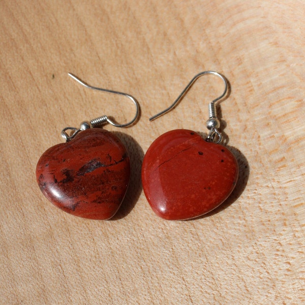 Heart Jasper Red Earrings - Energy & Passion