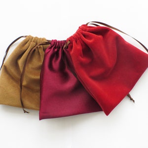 Pochettes de bijoux en velours et satin 12cm x 14cm , Petits sacs cadeaux à cordon de serrage Épais Doux haute qualité - (4.8 « x 5.5 »)