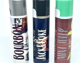 Bourbon Gifts Lip Balm Set by Lickerlips - Bourbon Lover Gifts - Gift for Dad