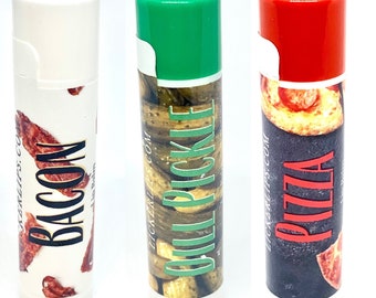 Bacon, Dill Pickle, Pizza Lip Balm Set: Quirky Foodie Flavors
