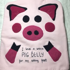 The WARM PIG BELLY l Hot Water Bottle Pattern l by Hattie And Della l Rice Bag Cover l Water Bottle Cover