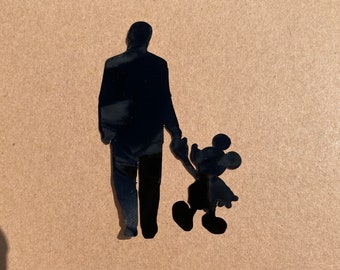 Walt en Mickey (Partner Statue) Silhouet Sticker