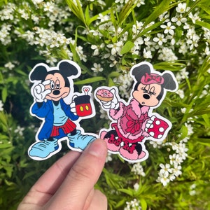 Sleepy Mickey & Minnie Adesivo / Magnete