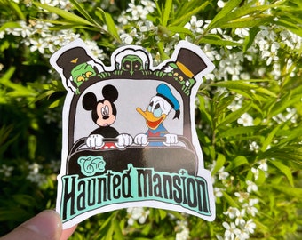 Haunted Mansion Ride Sticker / Magnet with Mickey & Donald