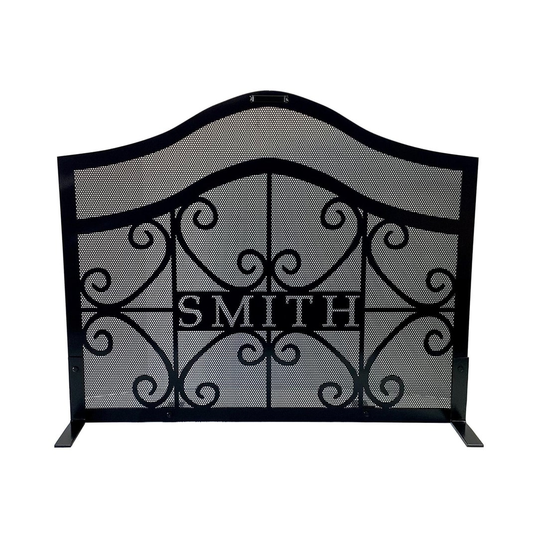 Customized Personalized Fireplace Screen, Simple Steel Design, Custom