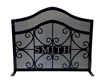 Customized Personalized Fireplace Screen, Simple Steel Design, Custom Sizes to Fit Your Fireplace, Made in USA