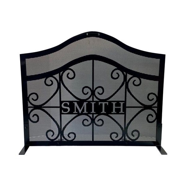 Customized Personalized Fireplace Screen, Simple Steel Design, Custom Sizes to Fit Your Fireplace, Made in USA