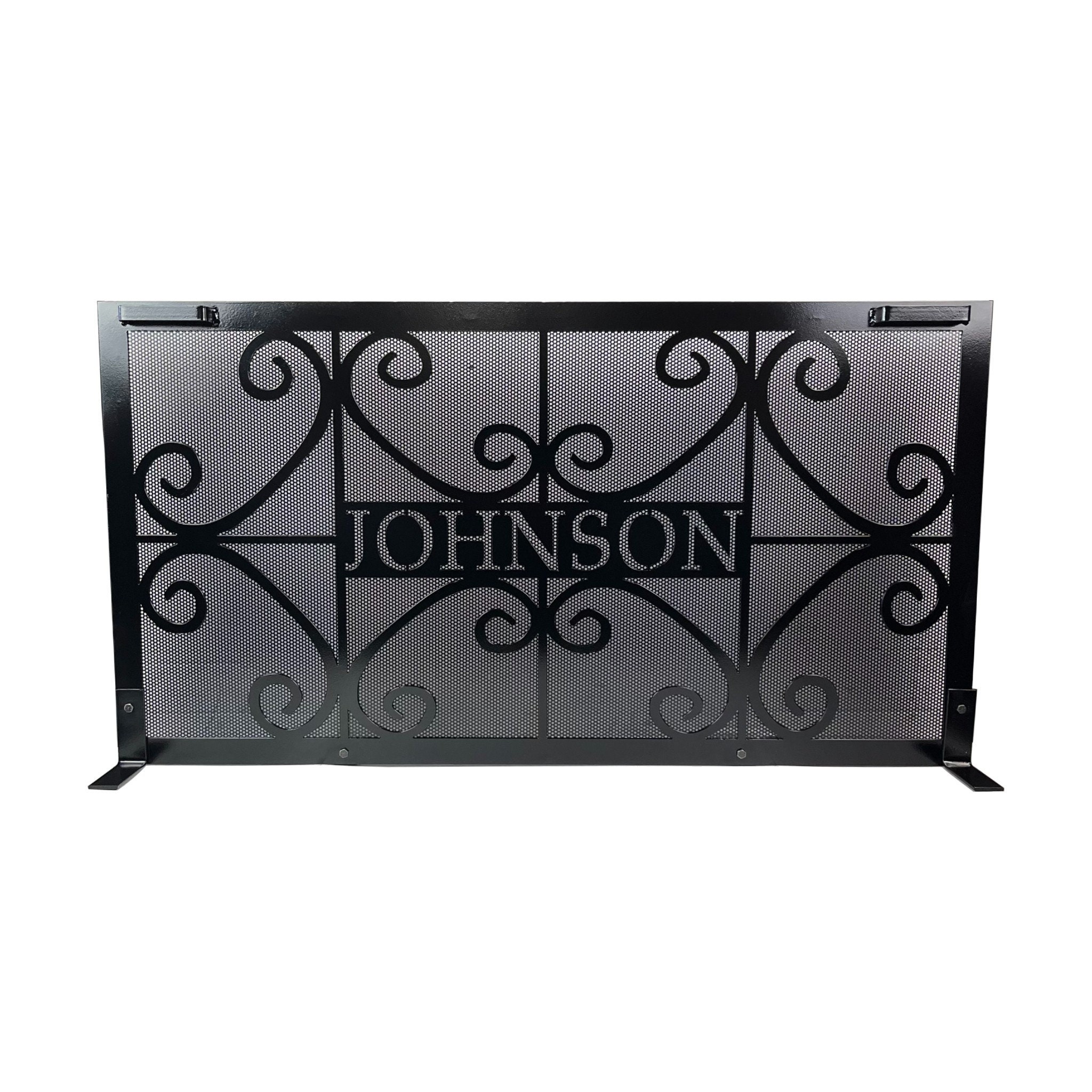 Customized Personalized Fireplace Screen Simple Steel Design Etsy