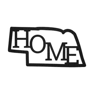 Nebraska Home Sign, Metal Home & Wall Decor, State of Nebraska, Made in USA