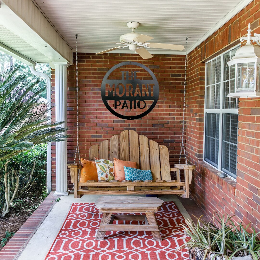 Customized Hanging Patio Sign, Personalized Custom Metal Sign, Patio ...