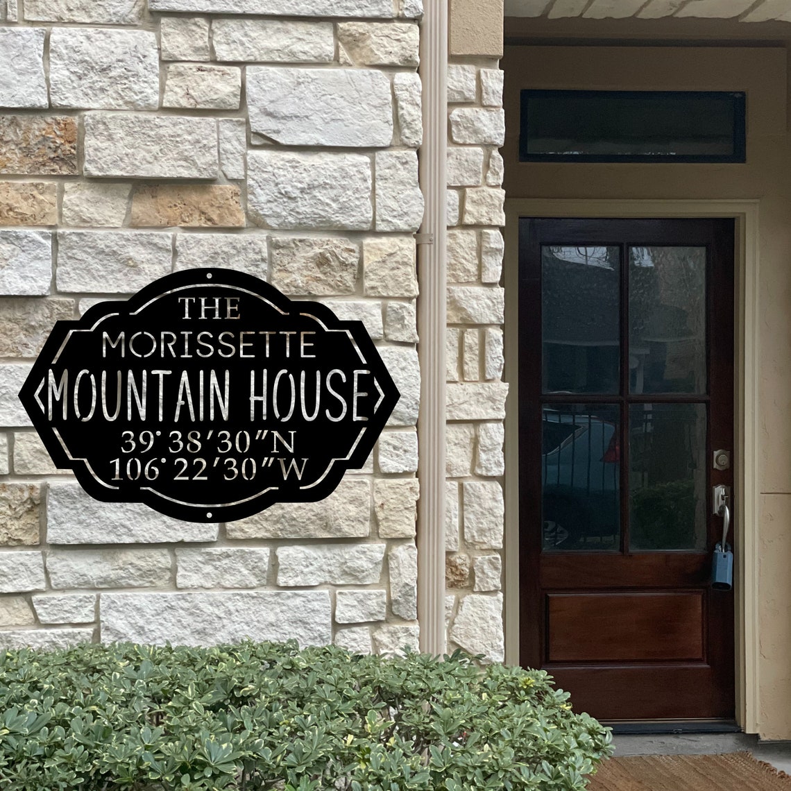 Custom Mountain House Sign Personalized Coordinates Sign Etsy