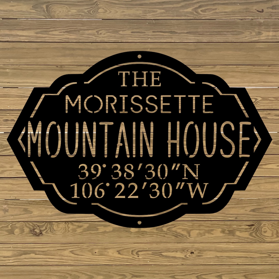 Custom Mountain House Sign Personalized Coordinates Sign Etsy