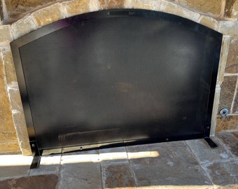 Custom Arched Fireplace Screen, Simple Curved Design, Custom Sizes to Fit Your Fireplace, Hand Made in USA