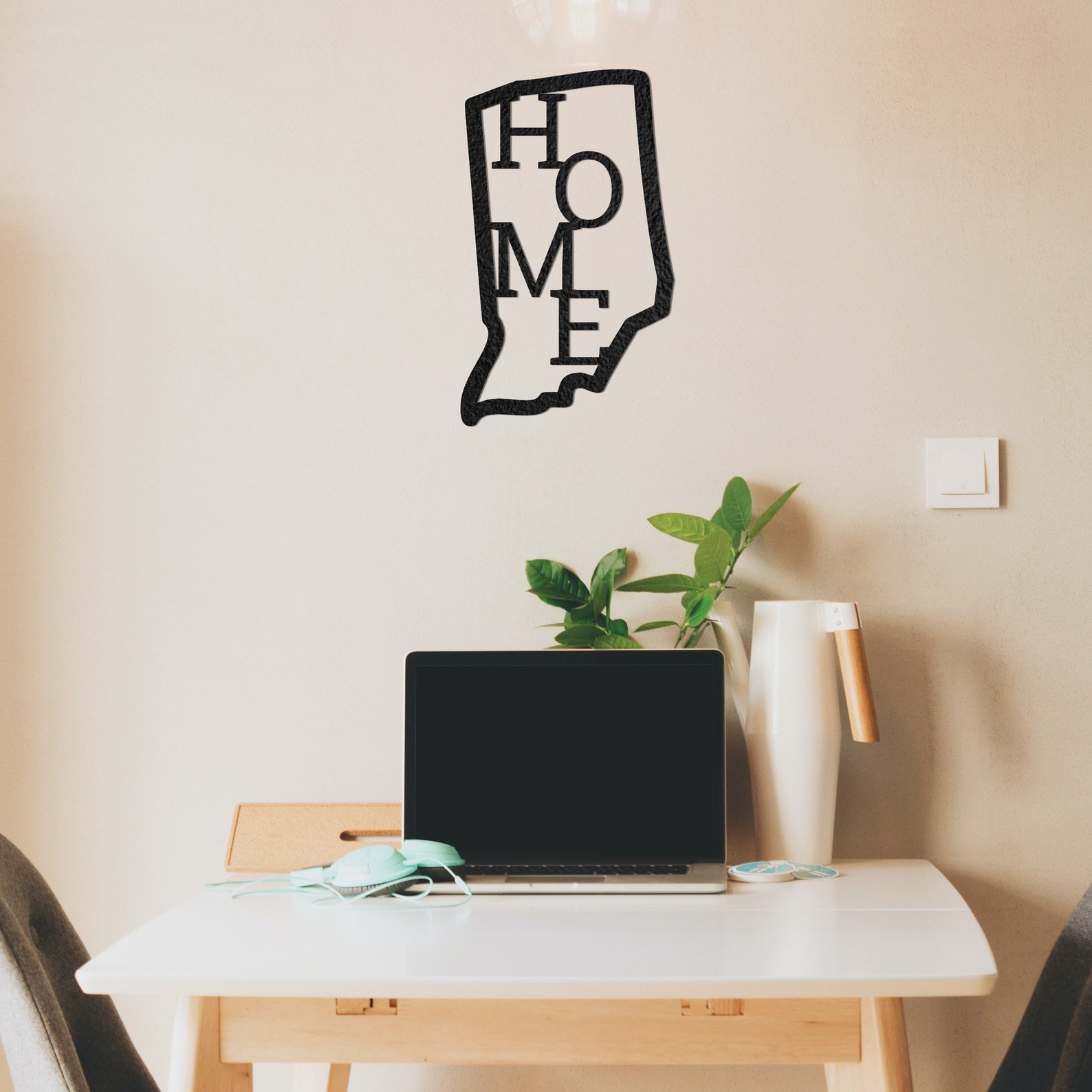 Indiana Home Sign Metal Home & Wall Decor State of Indiana | Etsy