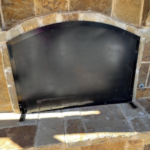 Custom Arched Fireplace Screen, Simple Curved Design, Custom Sizes to Fit Your Fireplace, Hand Made in USA