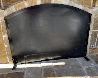 Custom Arched Fireplace Screen, Simple Curved Design, Custom Sizes to Fit Your Fireplace, Hand Made in USA