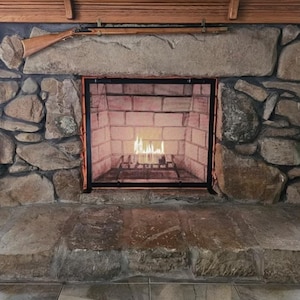 Custom Fireplace Screen, Simple Steel Design, Custom Sizes to Fit Your Fireplace, Fireplace Cover, Hand Made in USA