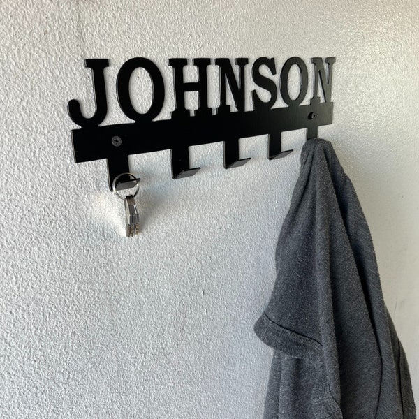 Custom Name Hook and Coat Rack, Metal Coat Hooks with Name, Metal Hook Holder, Personalized Hook and Coat Hook, Made in USA