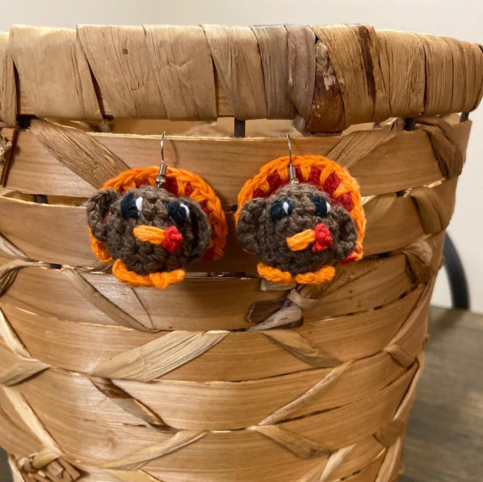 Adorable Crochet Turkey Earrings Thanksgiving Gift Etsy