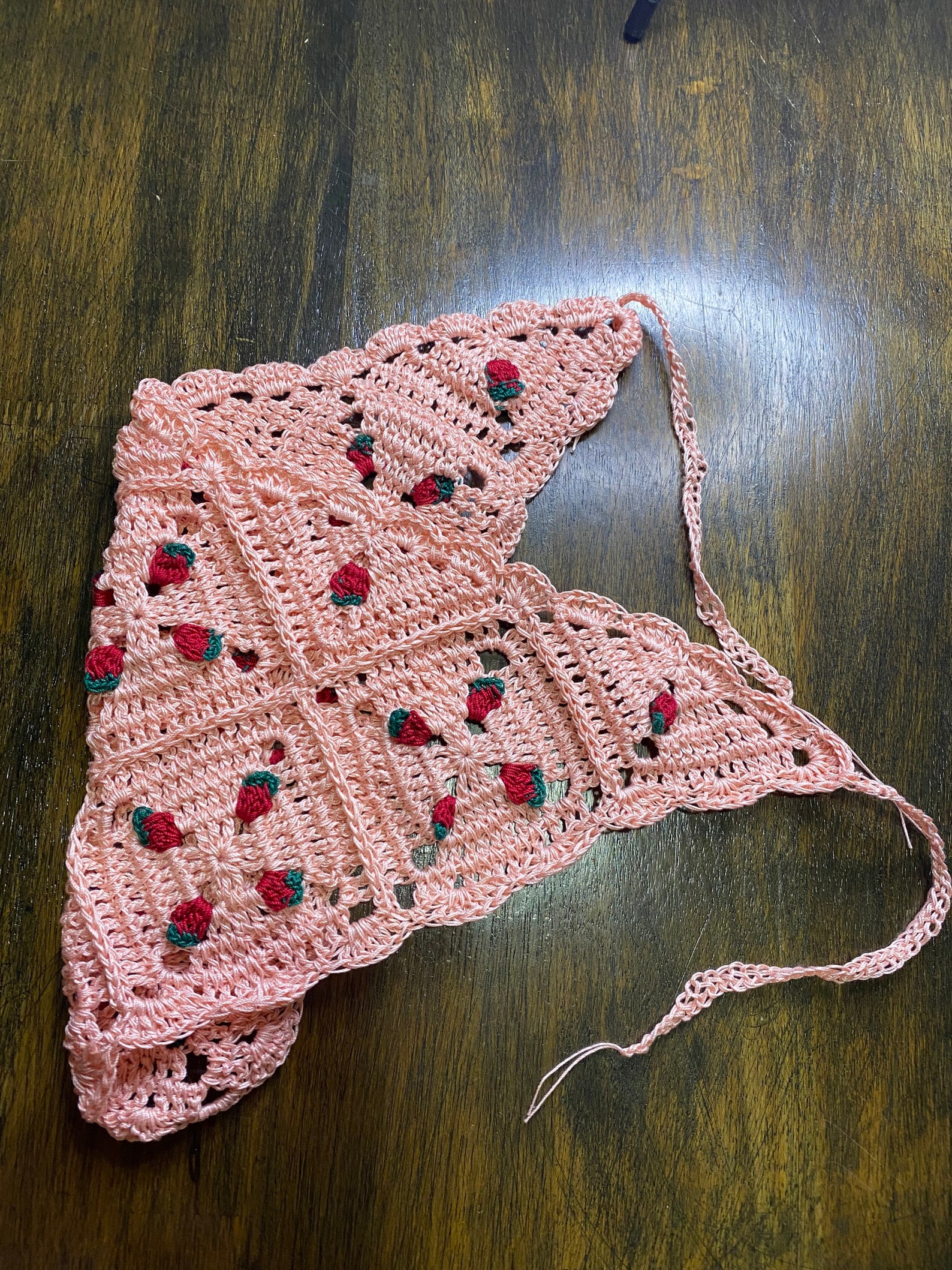 Adorable Crochet Strawberry Bandana Handmade Cotton Toy - Etsy