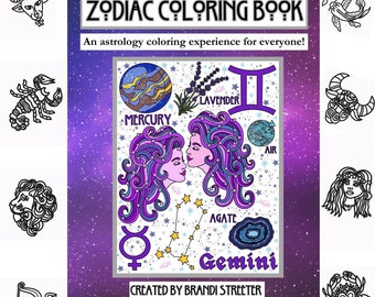 Libro para colorear del zodíaco para adultos: astrología para colorear y aliviar la ansiedad y el estrés