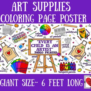 FARBEPOSTER, Montessori-Klassenzimmer, EDUCATIONAL Posters, Kinderaktivitäts-Kunstbedarf Lernen von riesigem Färbungsbanner