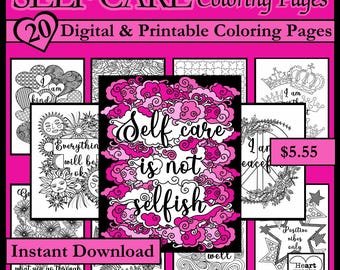 Páginas para colorear de autocuidado: 20 ilustraciones sobre salud mental (Descarga PDF)
