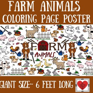 FARM POSTER, FARM Poster, große Girlande, Kinderzimmer Dekoration, Kinderzimmer Dekoration, Bauernhoftiere, Schulunikat, Geschenk zum Dekorieren