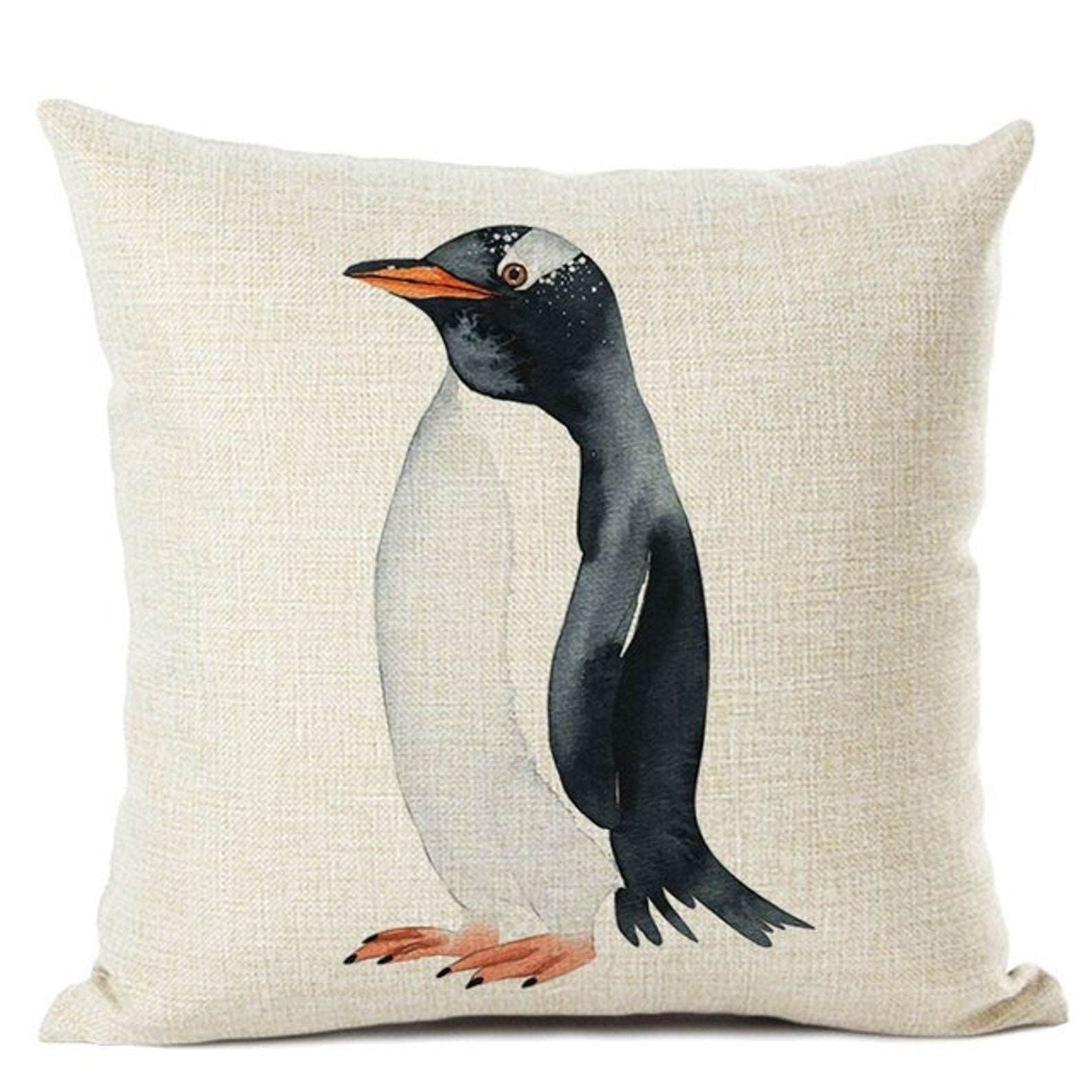 Penguin Pillow Cover Penguin Cushion Cover Animals Birds Throw Etsy