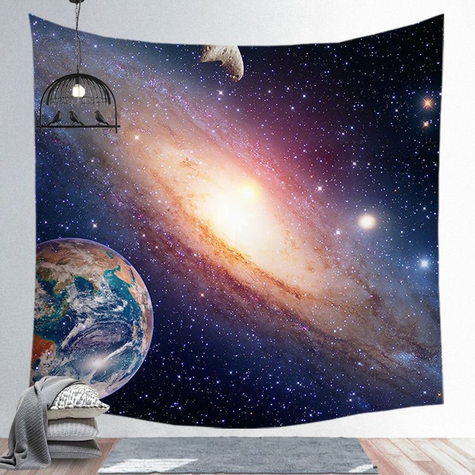 Galaxy Tapestry Outer Space Wall Hanging Mystic Universe Field Etsy
