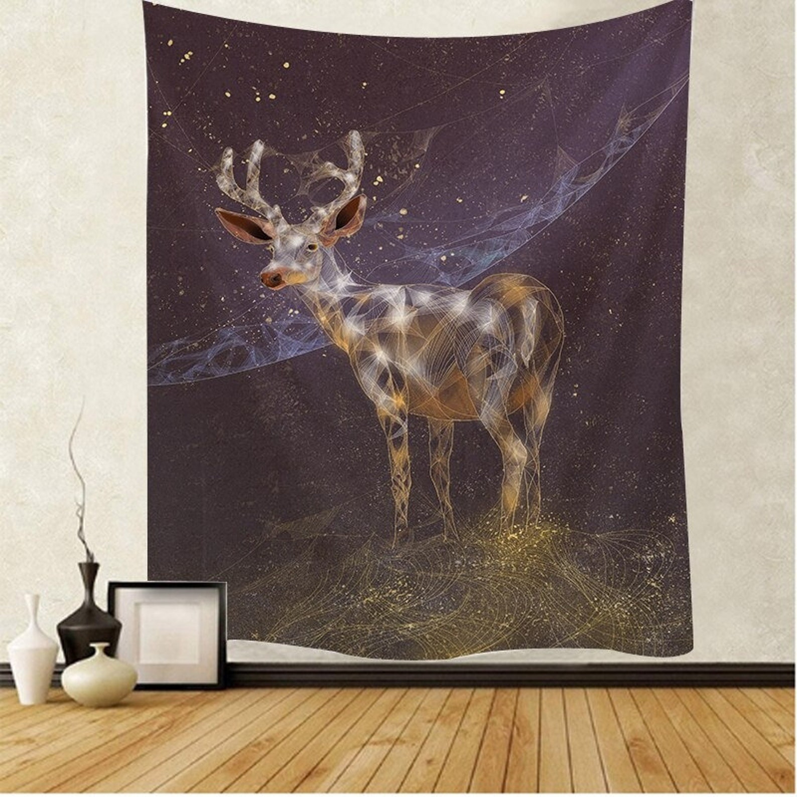 Wall Hanging Tapestry Elk Deer Tapestry Wall Hanging Wall Art Etsy