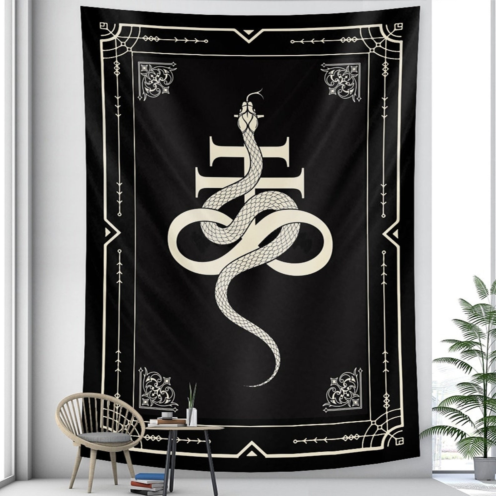 Snake Tapestry Occult Wall Hanging Tapestries Wall Decor Etsy