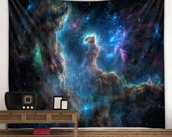 EUZeo_Tapestry Fashion Tapestry Planet Universe Pattern Style Decorative Tapestry Home Decor 95 * 73CM