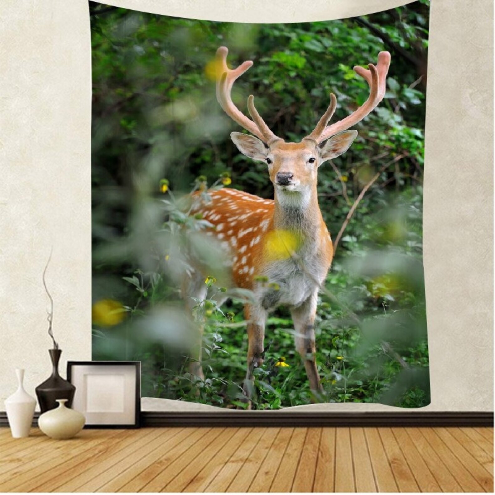 Deer Tapestry Wall Hanging Deer Large Tapestries Wall Hanging Etsy