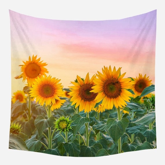 Sunflower Tapestry Floral Art Sunflowers Tapestries for Home | Etsy