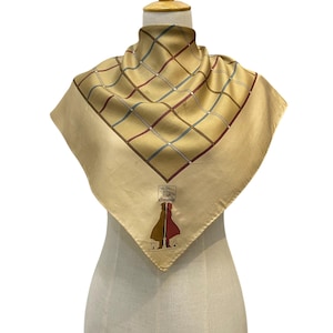 Vintage Burberry Silk Scarf, Burberry Silk Muffler, Vintage Burberry Neckerchief, Burberry Silk Muffler, Vintage Burberry Shawl