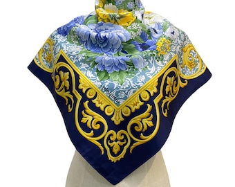 Bufanda de seda vintage de Valentino, bufanda de Valentino, chal de seda vintage de Valentino, bufanda de flores de Valentino, bufanda de seda para mujer, bufanda de seda para hombre