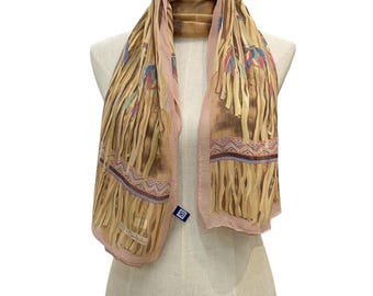 Vintage Silk Scarf, Twill Silk Scarf, Vintage Silk Muffler, Vintage Neck Scarf, Vintage Neck Accessories, Vintage Italian Silk Scarf